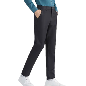 Pantalon décontracté pour homme à taille mi-haute, à séchage rapide, anti-éclaboussures, doux, sans couture, adhésif, droit et plat - Product Image 4