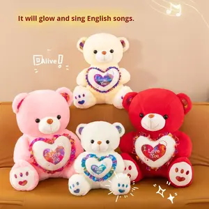 LED karanlıkta parlıyor oyuncak ayı peluş oyuncaklar toptan müzik oyuncak ayı sevgililer günü - Product Image 2