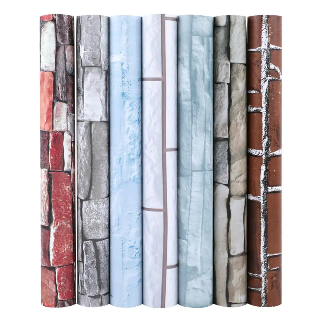 Adesivos de parede de tijolo 3d, pele preta e bastão papel de parede para decoração de casa papel de parede 3d