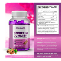 Bonbons gélifiés à la berbérine HCL avec cannelle de Ceylan sans sucre, 100% naturels, végétaliens, complément alimentaire pour la santé, OEM/ODM