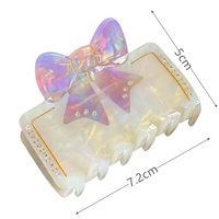 Pince à cheveux élégante personnalisable en acétate de qualité supérieure, faite à la main, avec nœud en strass multicolores, 7,5 cm, écologique