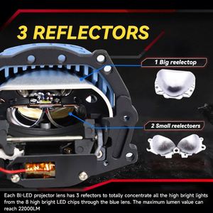 DGLS Auto faro Super brillante 140W instalación no destructiva H7 bi led proyector lente 3,0 pulgadas faro para coche - Product Image 3