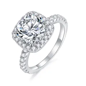Anelli rotondi di fidanzamento di alta gioielleria diamanti S925 in argento Sterling Moissanite pietra da donna fidanzamento matrimonio anello