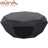Prix usine Offre Spéciale design italien de Forme polygonale or brillant en acier inoxydable de table de meubles à la maison
