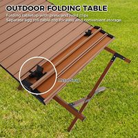 Table de camping pliante, haute résistance, en métal rustique, portable, table de pique-nique 4 places pour barbecue en plein air, plage, mobilier d'extérieur