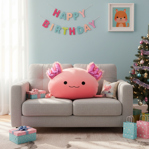Cuscino Moderno per Bambini a Forma di Axolotl Rosa da 13 Pollici, Stampa Digitale, Regalo per Compleanno, Natale e Altre Occasioni NYFY-1227 MOQ 100 - Product Image 3