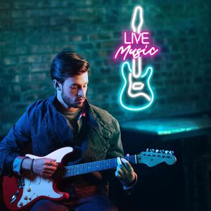 Âm Nhạc Sống Neon Dấu Hiệu Cho Tường Trang Trí Nội Thất Quảng Cáo Âm Nhạc Phòng Thu Thanh Phòng Ngủ Bên Người Đàn Ông Hang Động-Quà Tặng Tốt Nhất Sinh Nhật Giáng Sinh Từ Xa - Product Image 2