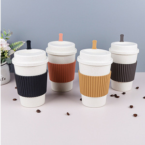 <span class=keywords><strong>Tazze</strong></span> da Caffè Portatili Riutilizzabili Ecologiche con Logo Personalizzato in Fibra di Paglia di Grano per Viaggi - Product Image 2