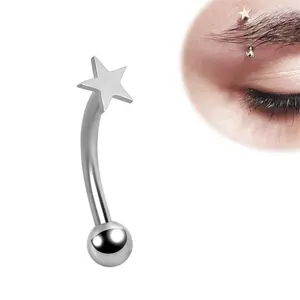 Neue augenbraue piercing schmuck 16g curved barbell mit stern