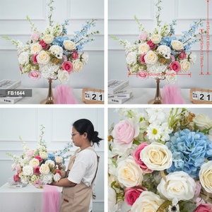 Bola de Flores Azul Personalizada al por Mayor, Decoración de Alta Simulación para Escenarios de Boda y Recepciones - Product Image 3