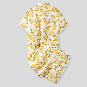 カスタム夏男性ハワイアンスタイル印刷半袖ナイロンボタンシャツビーチショーツセット男性用 - Product Image 4