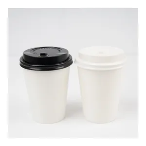 High Quality Degradable Disposable Coffee Cups With Lids Eco-Friendly Coffee Paper Cups Lid