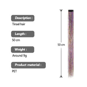 Accessori per <span class=keywords><strong>Capelli</strong></span> con Glitter Scintillante per Feste e Festival, Estensioni di Tinsel Colorato per Ragazze e Bambini - Product Image 2