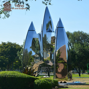 Trừu tượng tượng tượng kim loại công cộng gương thép không gỉ lớn tên lửa điêu khắc - Product Image 4