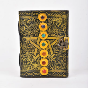 Compre el Diario de Cuero Celestial Star 7 Stone con Estilo Vintage y Grabado a Mano en Relieve, en Venta - Product Image 2