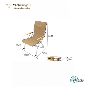 Silla Plegable para Exteriores, Marco de Aluminio, Tela Oxford Beige, Silla de Jardín Informal, Plegable, Portátil, Diseño Minimalista - Product Image 5