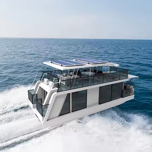 パーティー・釣り用 ソーラーパワー 電動 水上フローティング モバイル ポンツーンヨット プレハブハウス 太陽光発電 クルーザー ハウスボート - Product Image 5