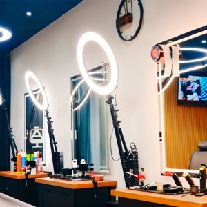 Lampada <span class=keywords><strong>LED</strong></span> ad Anello da 18 Pollici con Supporto a Parete per Vlog, Fotografia, Tatuaggi, Saloni di Bellezza, Studi e Barbieri - Product Image 1