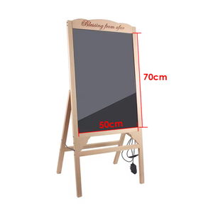 Solución Integral, Sin Necesidad de Instalación, Tablero de Exhibición Publicitaria de Madera con Marco en A, Plegable, con LED y Mensajes Borrables, 28*20 Pulgadas - Product Image 3