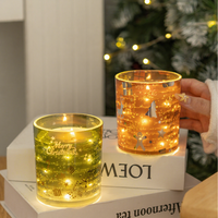 Luxuriöses Hochwertiges Eingebautes LED-Licht Sojawachs Becherförmiges Halbhandgefertigtes Duftkerzen-Geschenkset Weihnachts- & Valentinstags-Dekoration