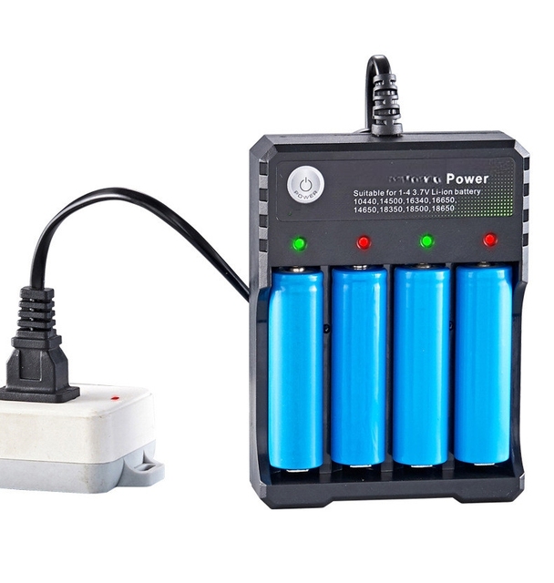 18650 Battery Charger Black 1 2 4 Slots AC 110V 220V Dual For 18650 Charging 3.7V Rechargeable Lithium Battery Charger
