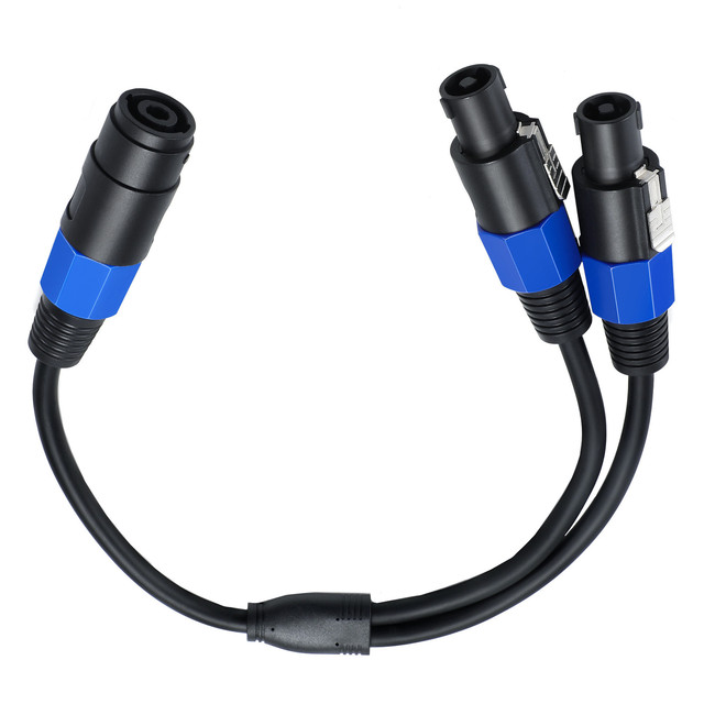 2Core 10A ABS Audio Loudspeaker Cable to Speakon Plug PVC Jacket Stage Speaker IP65 Copper Wire Nickel-Plated Contacts