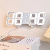 Reloj Despertador Digital 3D LED de Pared y Escritorio, Electrónico Contemporáneo de Alta Gama con Pantalla de Temperatura y Carga USB