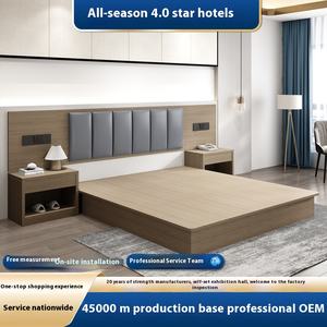 अपार्टमेंट के लिए आधुनिक अनुकूलन योग्य पूर्ण सेट लकड़ी के होटल बेडरूम फर्नीचर के लिए घर घर के लिए त्वरित सूट बिस्तर मेज - Product Image 6