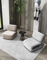 Fauteuil individuel moderne pour salon, style nordique, en tissu velours, pour la détente et les discussions