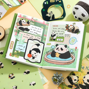 SIMNO 116 Uds lindo Panda verde papelería caja de regalo conjunto A6 rejilla Kawaii cuadernos bala basura diarios Kit artesanía DIY regalo - Product Image 4