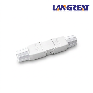 Coupleur en ligne Cat6 UTP <span class=keywords><strong>RJ45</strong></span> sans outil, boîtier de jonction <span class=keywords><strong>pour</strong></span> câble, 1 Gbit/s 250 MHz, clip de fixation, CE RoHS OEM - Product Image 3