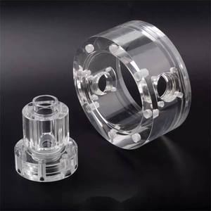 Custom CNC Machined PMMA Transparent Drilling <b>Block</b> with Stainless Steel Inserts Non- Machined - Product Image 6