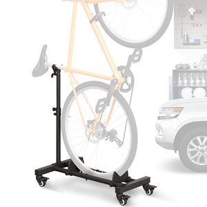 Supporto Verticale <span class=keywords><strong>da</strong></span> <span class=keywords><strong>Parete</strong></span> per Biciclette con Rotazione a 180 Gradi e Porta Pneumatici per Garage - Product Image 1