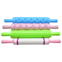 Outils de cuisson de cuisine créatifs réutilisables de qualité alimentaire Surface antiadhésive 17 Types de motifs variés Rouleaux à pâtisserie en plastique gaufré