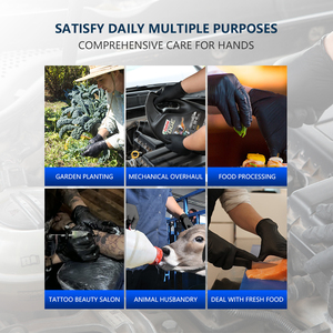 Schachtel individuelle Handschuhe mit Logo Arbeitshandschuhe Einweg schwarze Nitrilhandschuhe Pulverfrei Latexfrei - Product Image 3