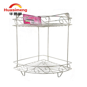Huasimeng Stainless Steel Corner Shelf 2 Tier Kitchen Storage Organizer Multi Function Bathroom Wall Mounted Rack - Product Image 2