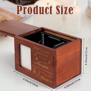 Guci hewan peliharaan kayu padat dengan bingkai foto peringatan khusus kucing dan anjing pemakaman peti perlengkapan pemakaman untuk penyimpanan abu - Product Image 6