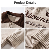 Pull-over universitaire de style Preppy universitaire pour hommes personnalisés 7gg coton respirant anti-rétrécissement brodé lettre tricots