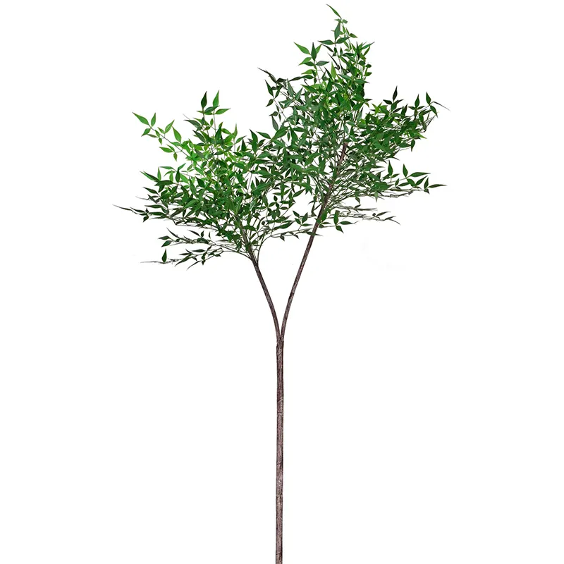 2021 नए आइटम हरे पौधों कृत्रिम Nandina 2 सिर बिक्री के लिए प्लास्टिक Nandin