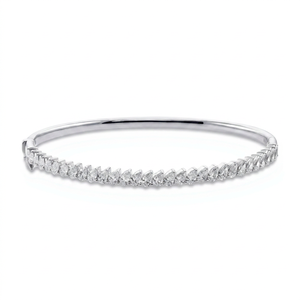Bracelet tennis en argent 925 pour femme, serti de moissanite taille marquise, style classique pour mariage - Product Image 1
