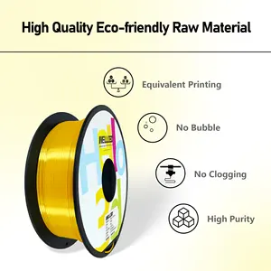 Hello 3D New Bright Silk Gold OEM ODM ROHS 1,75mm 1kg PLA Seide für Drucker Shiny Gold Color Silk Filament