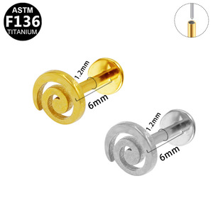 Boucles d'oreilles clous en titane cerise, style à insérer en alliage G23 avec tiges et broches, bijoux de mode simples et élégants pour piercing labial - Product Image 5