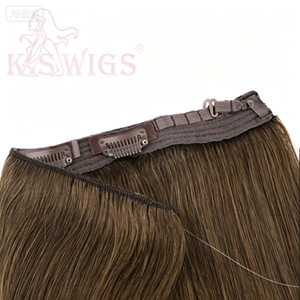 Extensiones de Cabello KSWIGS Halo, Extensiones de Cabello Humano Liso Marrón, Invisibles, Ideales para Peinados Diarios en Salón - Product Image 3