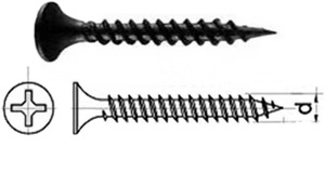 Vis à cloison sèche à tête trompette, filetage grossier, en acier, finition phosphatée noire, C1022A - Product Image 5
