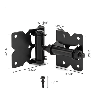 Bản lề cổng màu đen hiện đại cho cổng Vinyl tự đóng hàng rào nhựa <span class=keywords><strong>PVC</strong></span> với phần cứng đóng mềm ngoài trời bằng thép và sắt - Product Image 2