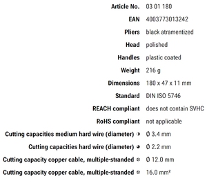 คีมตัดเฉียงแบบรวมของไนเพ็กซ์และด้ามจับพลาสติก 03 01 180 - Product Image 4