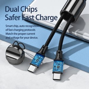 Adaptador USB Tipo C RC-140 de 65W con Cable Trenzado de Carga Rápida, Lanyard OEM Portátil y Llavero USB RC-140a/140i - Product Image 4