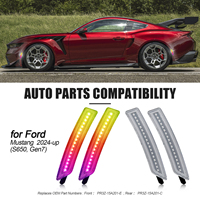Feux de position latéraux avant et arrière à LED RGB pour Ford Mustang S650 Gen7 2024 et plus, lentille transparente, 4 pièces