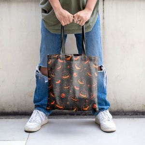 DLBZ Bolsa de Compras Grande Multifuncional Ecológica de Lona Personalizada para Halloween con Asas de Cuerda - Product Image 5