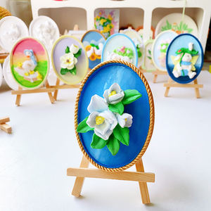 3D花卉石膏浮雕绘画套装DIY手工百合郁金香艺术与迷你画架家居装饰工艺套装 - Product Image 6